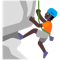 Person Climbing- Dark Skin Tone emoji on Microsoft